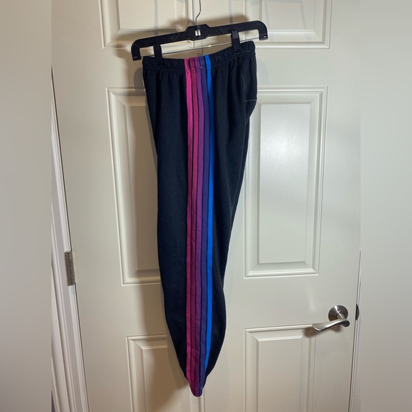 Aviator Nation Joggers with Pink and Blue Stripes - Picture 4 of 5